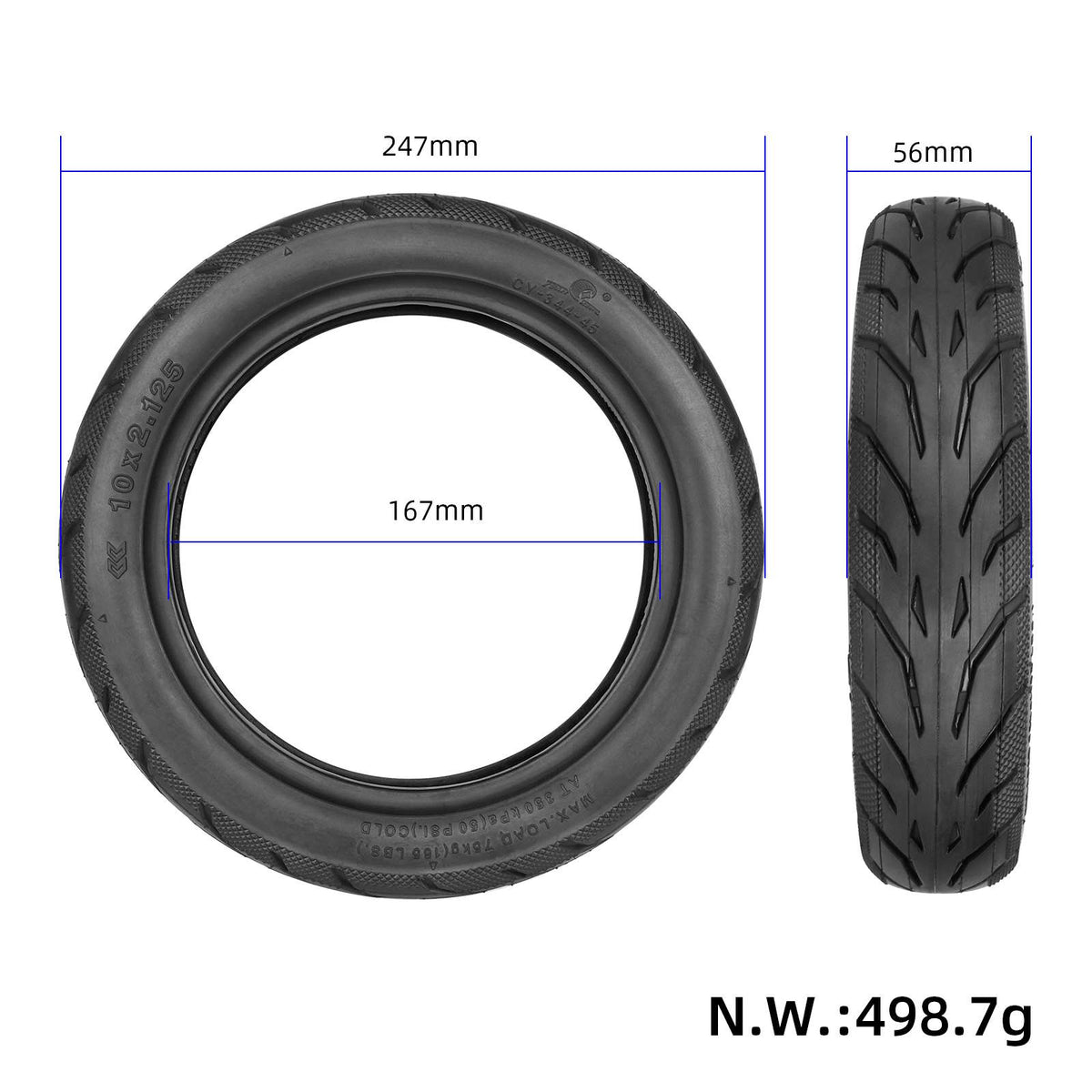 Cauciuc Yuanxing 10x2.125 Segway Ninebot F20/F25/F30/F40