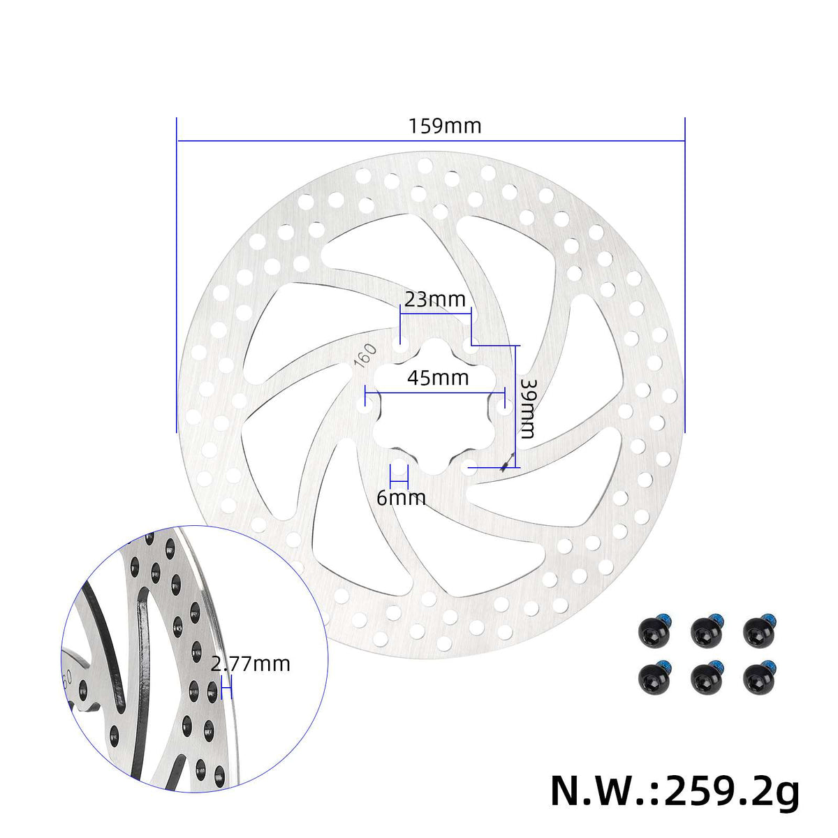Disc de Frână 160mm ranforsat pentru KuKirin G2, G4